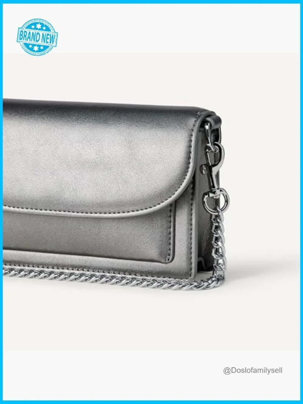 Convertible Crossbody Clutch Bag with Interchangeable Straps - Faux Leather